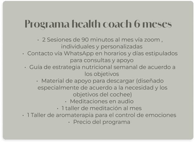 Programa Health coach de 6 meses - 6meses